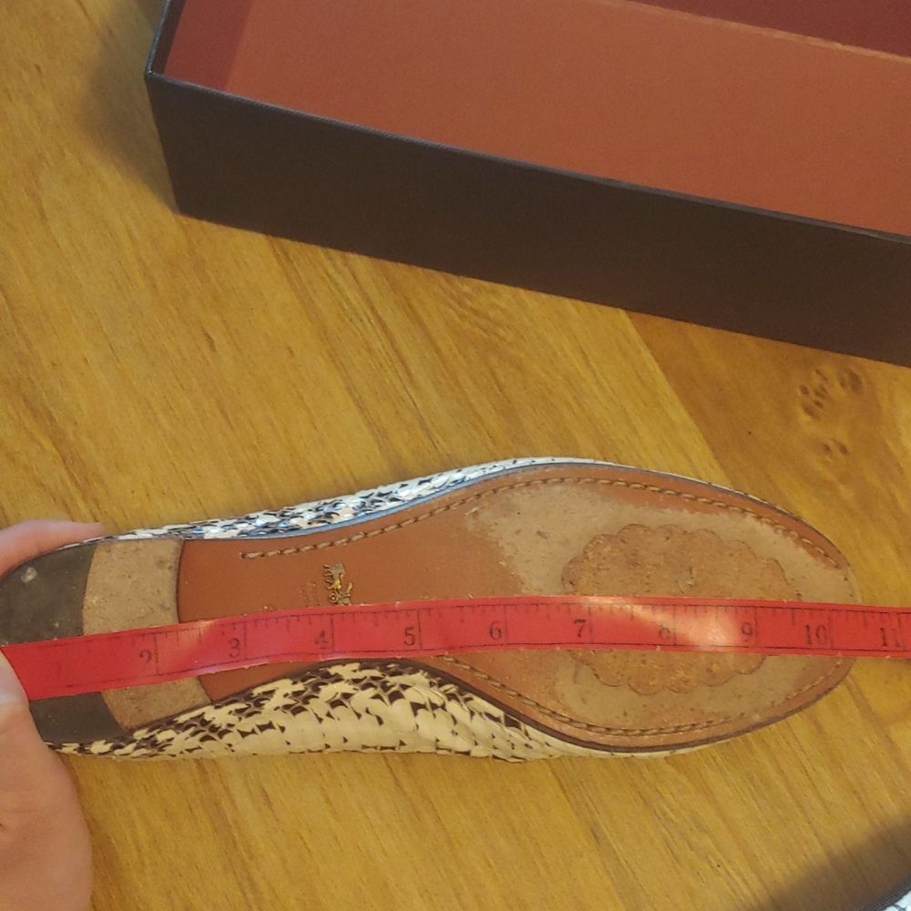 Coach Lola leather ballet flat in black white snake/python animal print - Picture 12 of 14